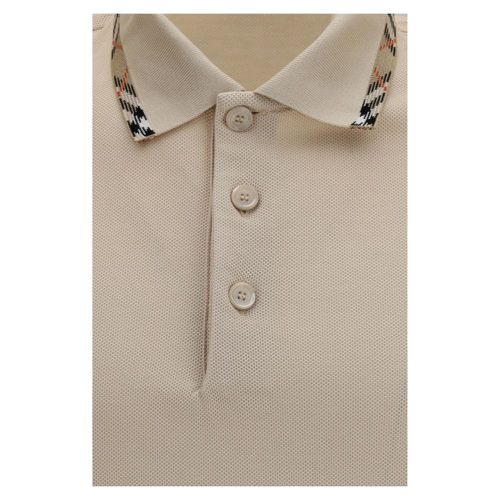 Burberry – Polo en piqué de coton avec détail Check
