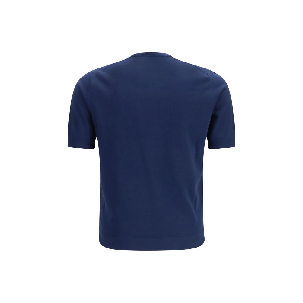 Prada – Pull manches courtes en coton avec logo poitrine