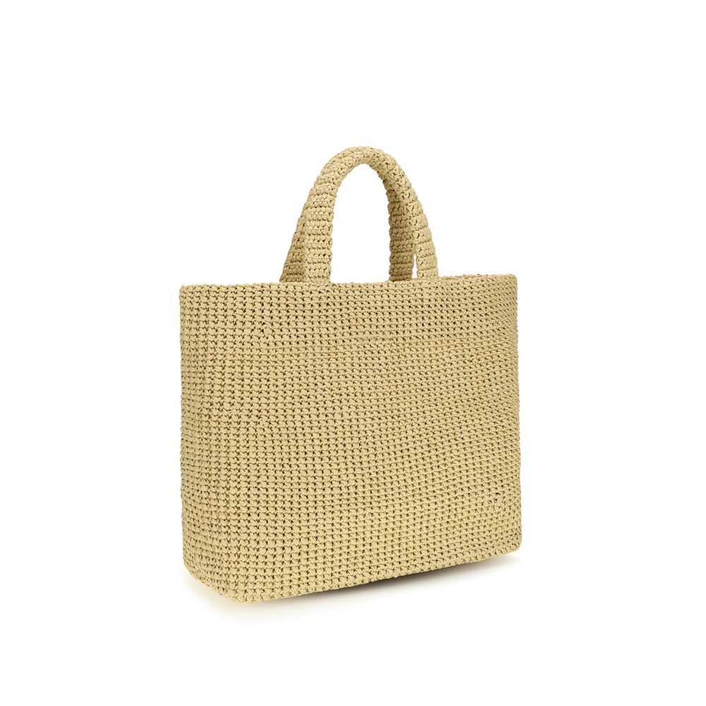 Prada – Cabas en raphia avec logo brodé