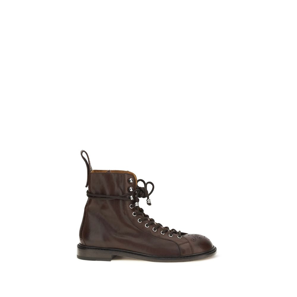 Versace – Bottines Billy en cuir avec finition patinée
