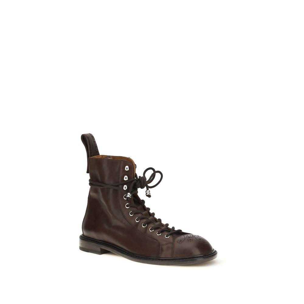 Versace – Bottines Billy en cuir avec finition patinée