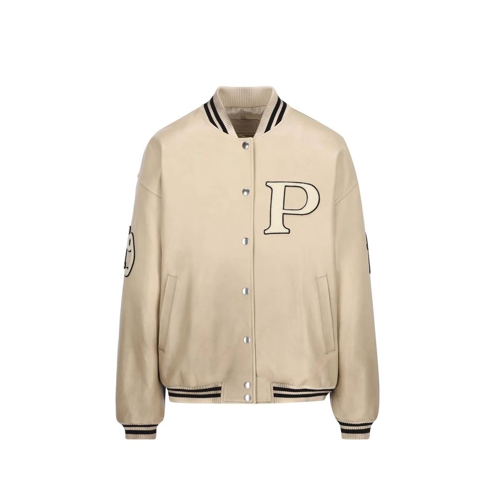 Prada – Veste en cuir de veau avec détails patchwork
