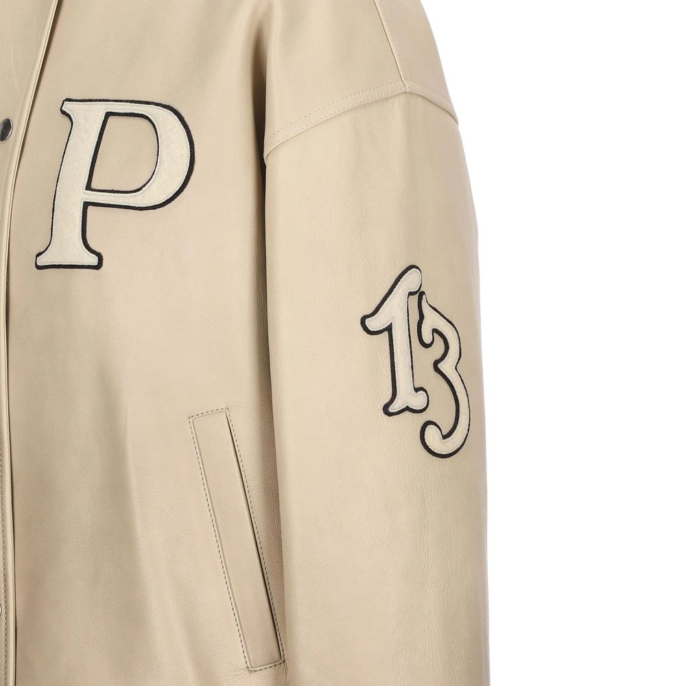 Prada – Veste en cuir de veau avec détails patchwork