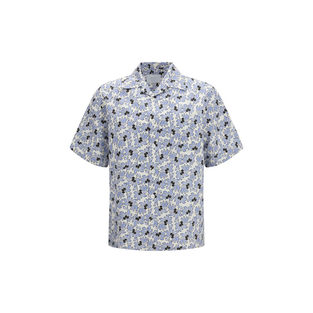 Prada – Chemise bowling en coton et soie à imprimé floral
