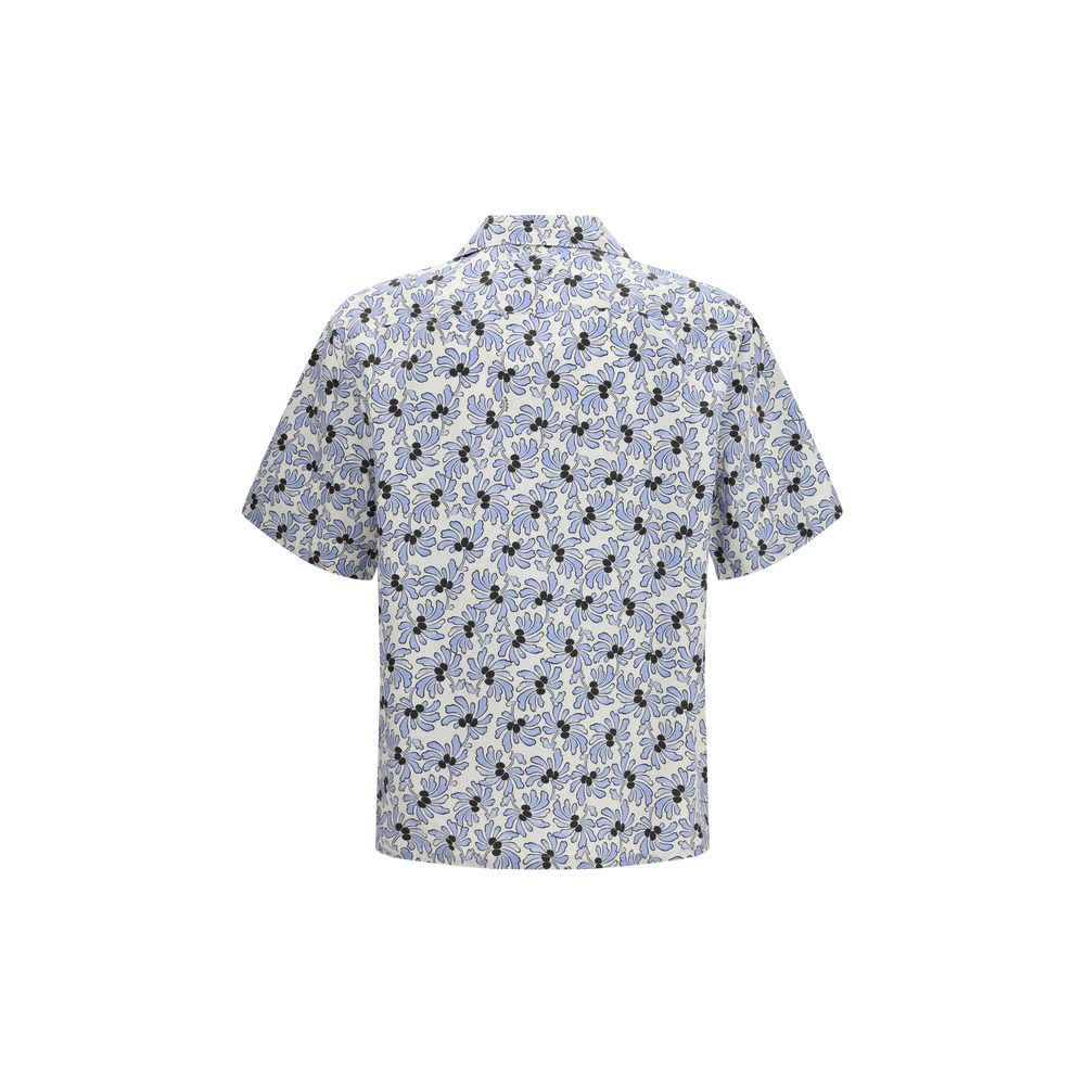 Prada – Chemise bowling en coton et soie à imprimé floral
