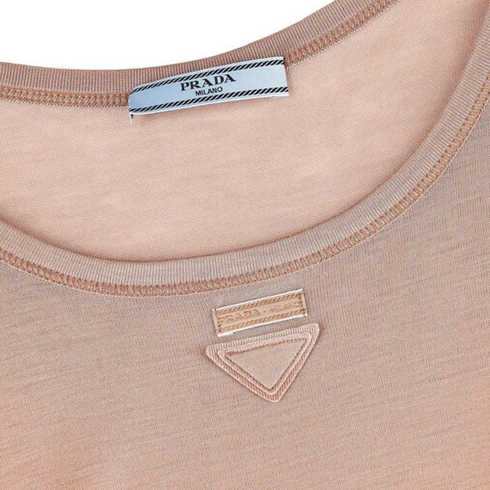 Prada – Top sans manches en soie semi-transparente