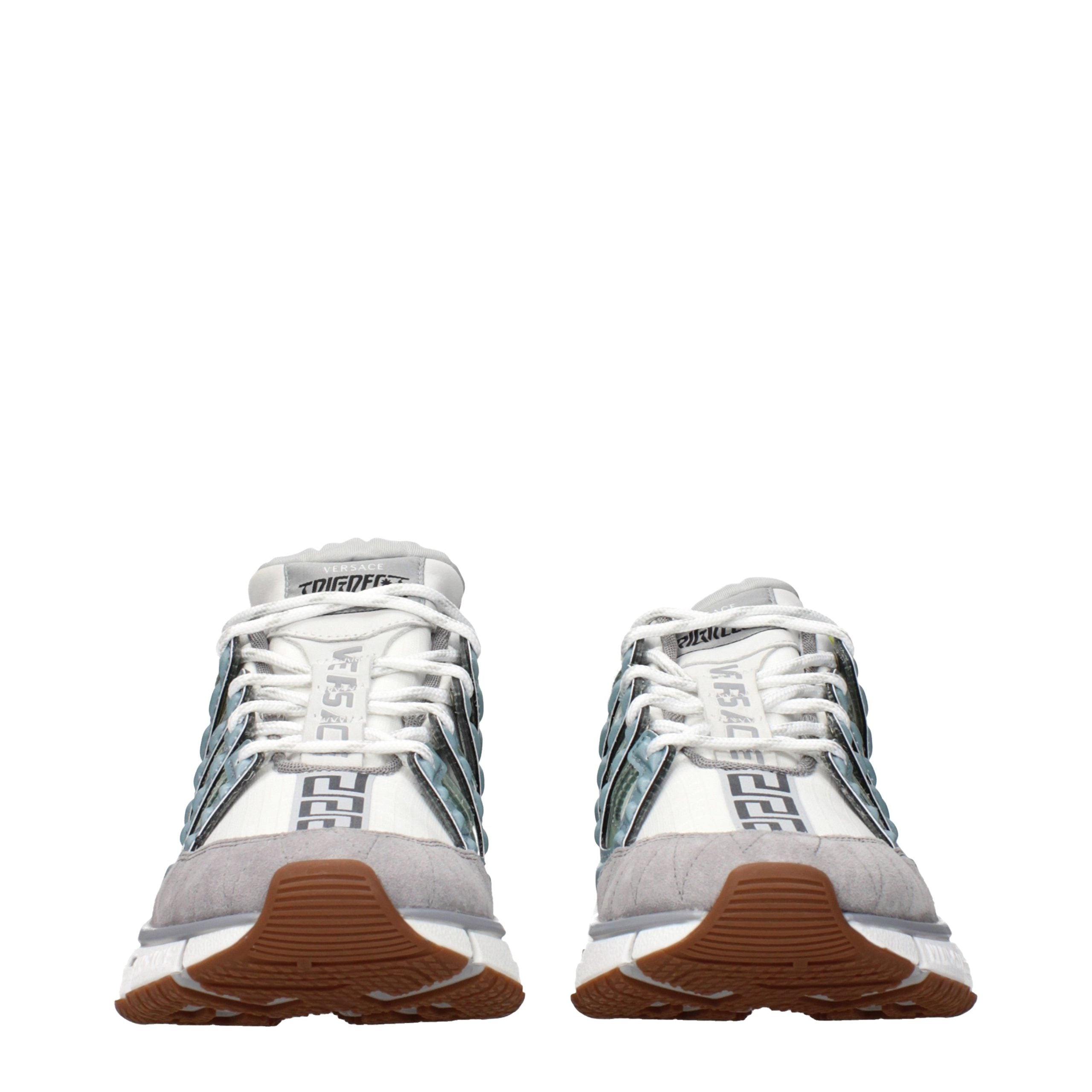 Versace – Sneakers en tissu gris avec logos signature