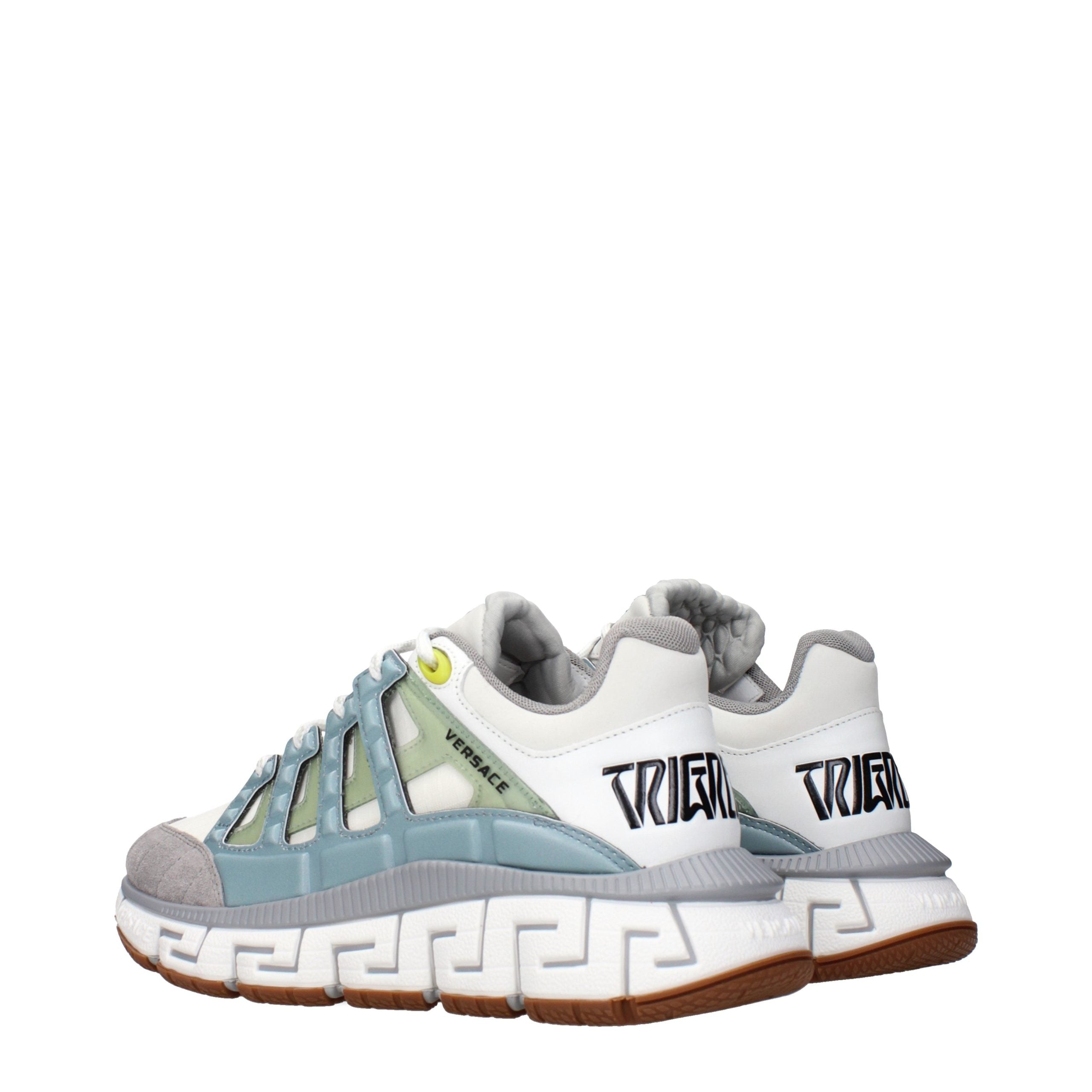 Versace – Sneakers en tissu gris avec logos signature
