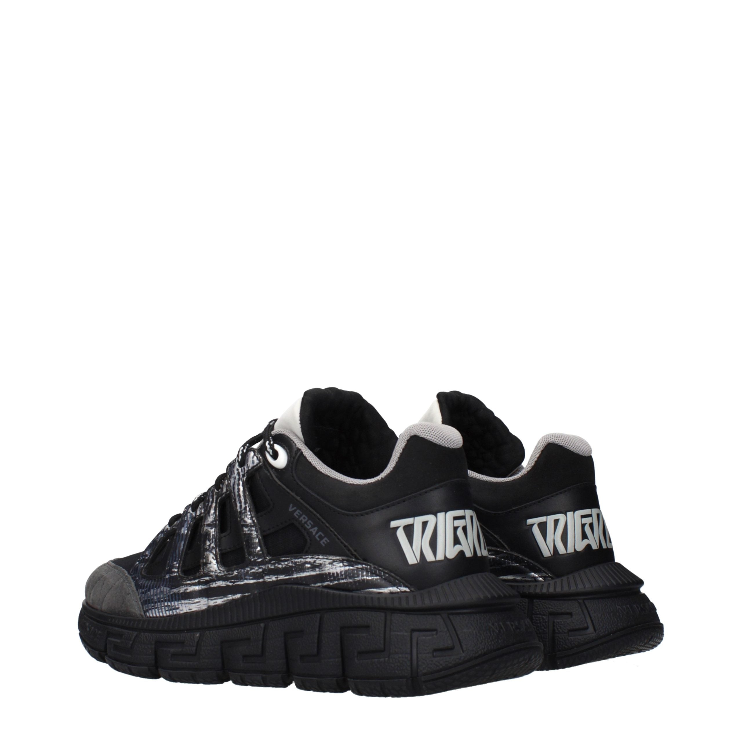 Versace – Sneakers en tissu noir avec logos signature