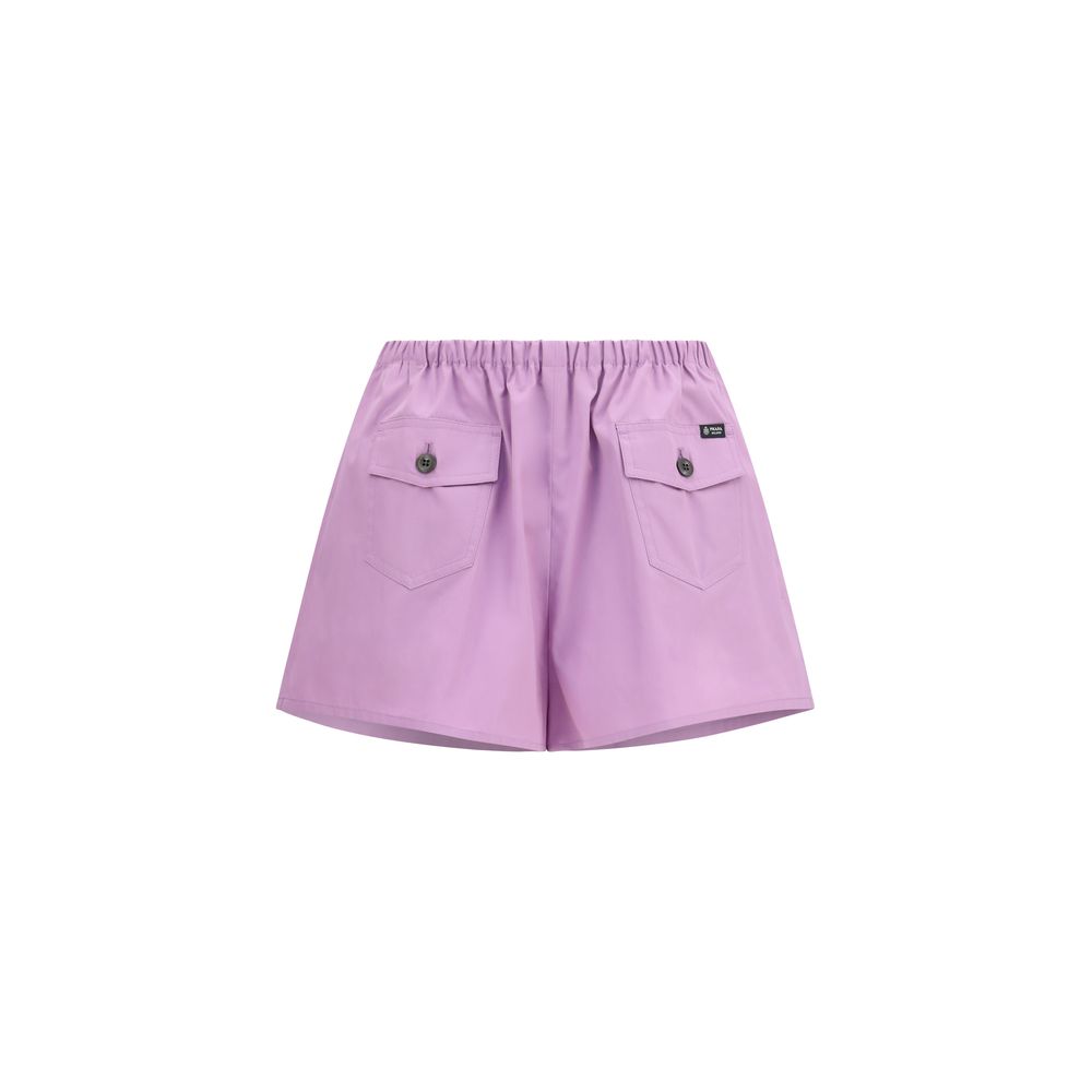 Prada – Short en coton avec patch logo