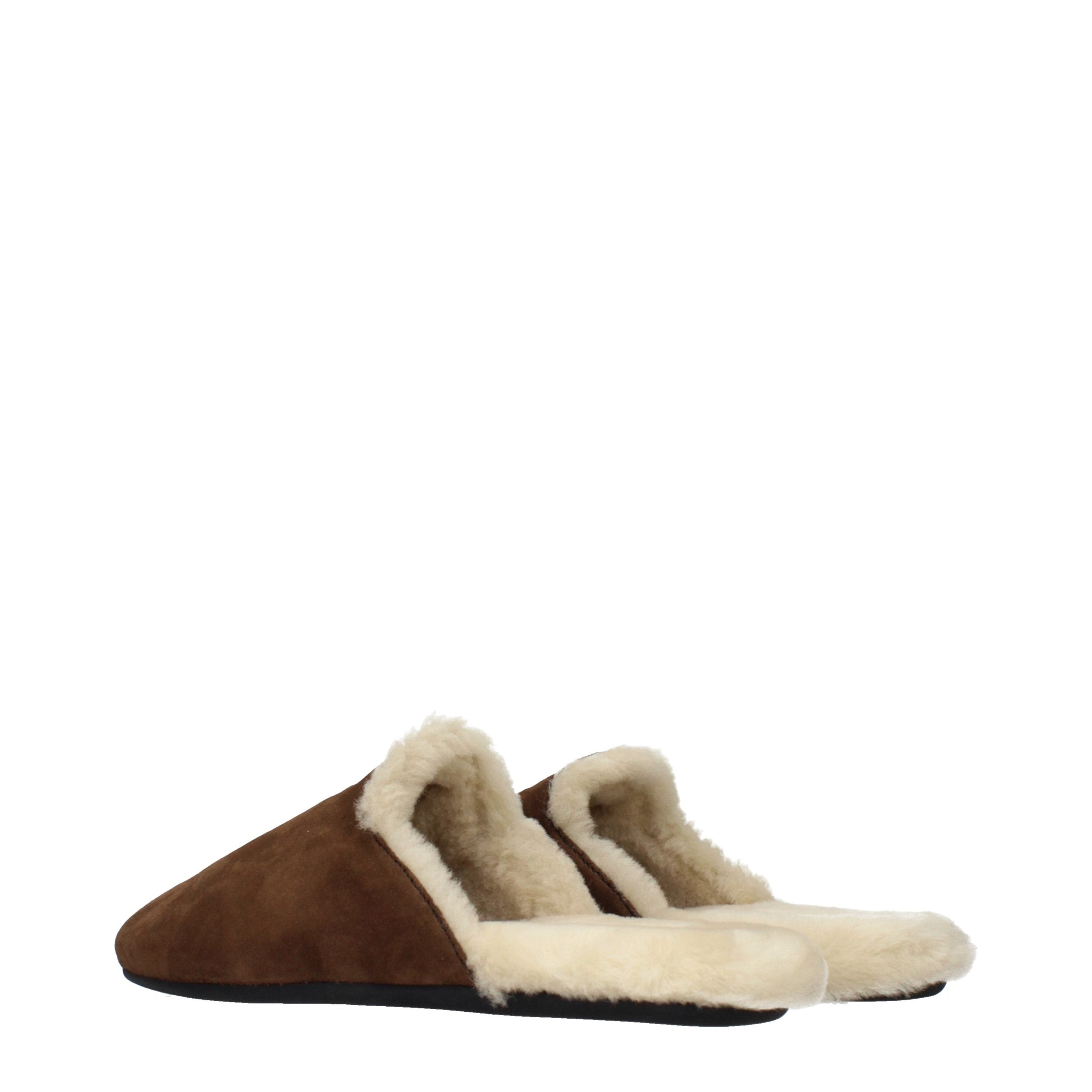 Prada – Chaussons / clogs en suède avec intérieur fourré