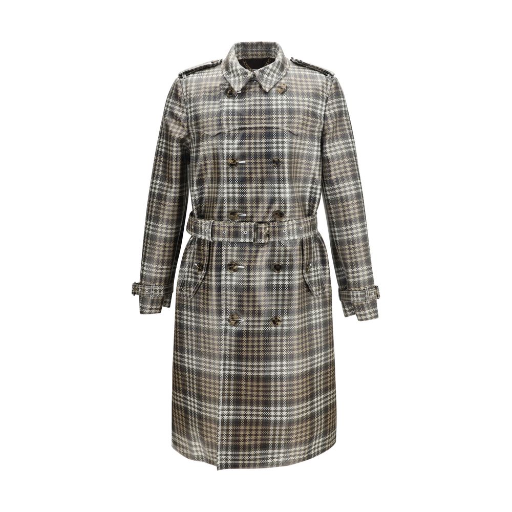 Burberry — Trench Foxfield en polyester marron double boutonnage