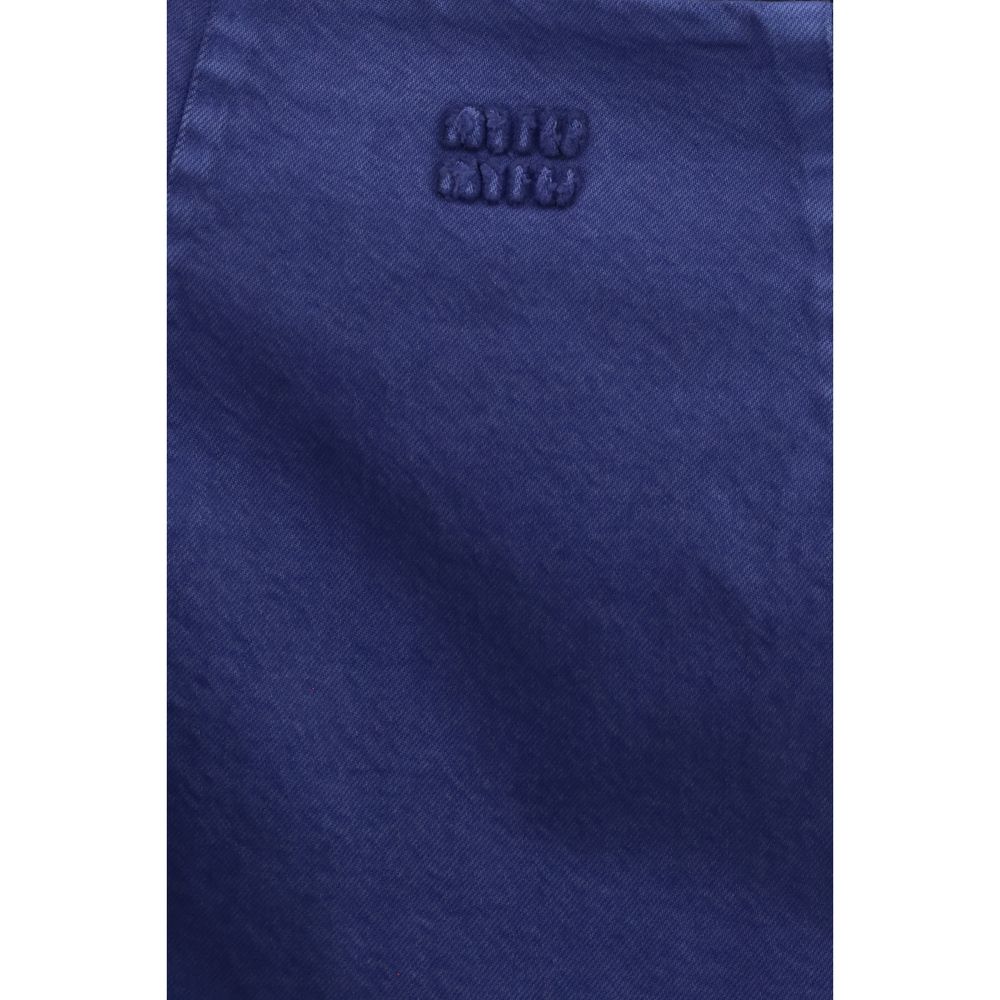 Miu Miu – Robe courte en coton avec dos croisé