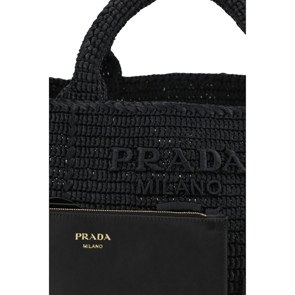 Prada – Grand cabas en crochet effet raphia