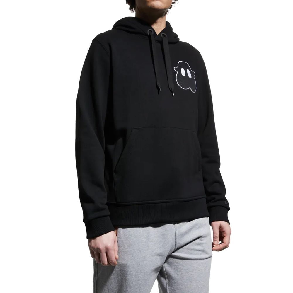 Burberry — Sweatshirt à capuche en coton noir avec poche kangourou