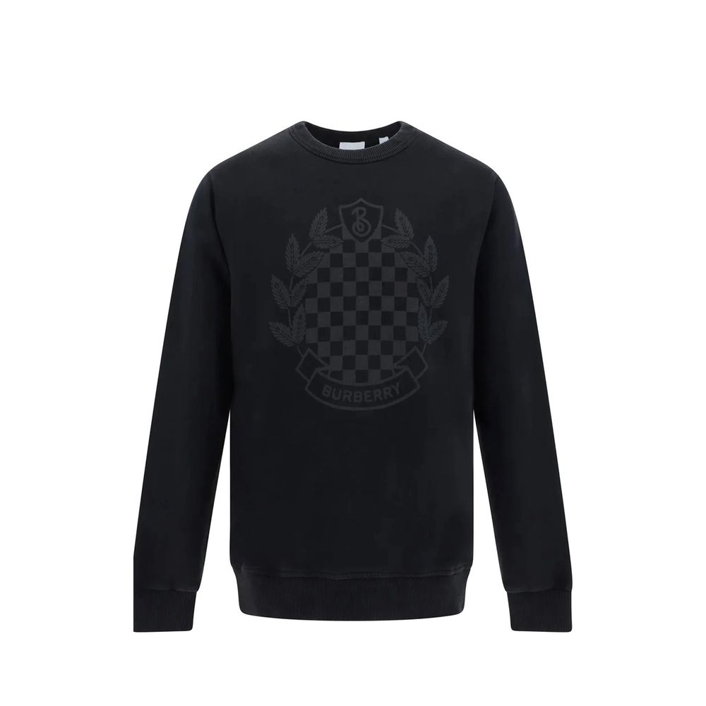 Burberry — Sweatshirt en coton noir à col rond
