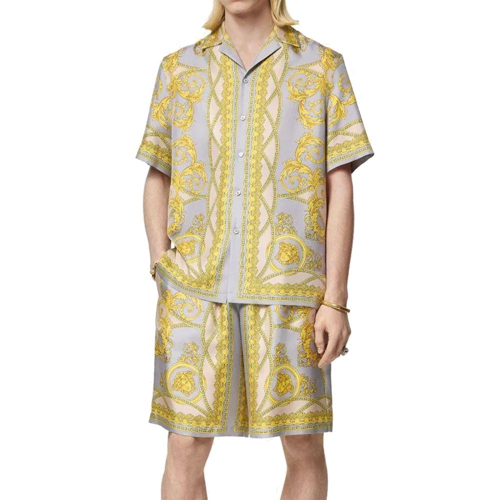 Versace – Pantalon en soie imprimé La Coupe des Dieux