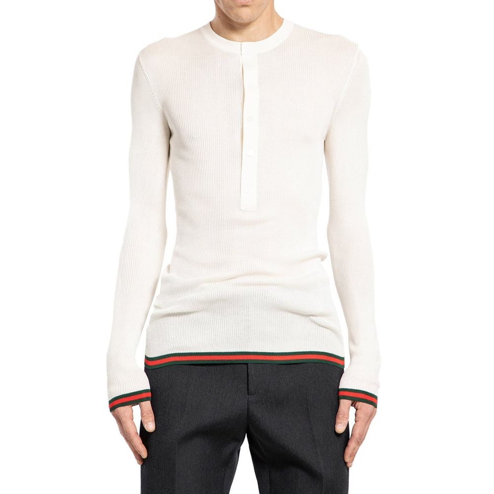 Gucci – Pull en soie avec bandes Web iconiques
