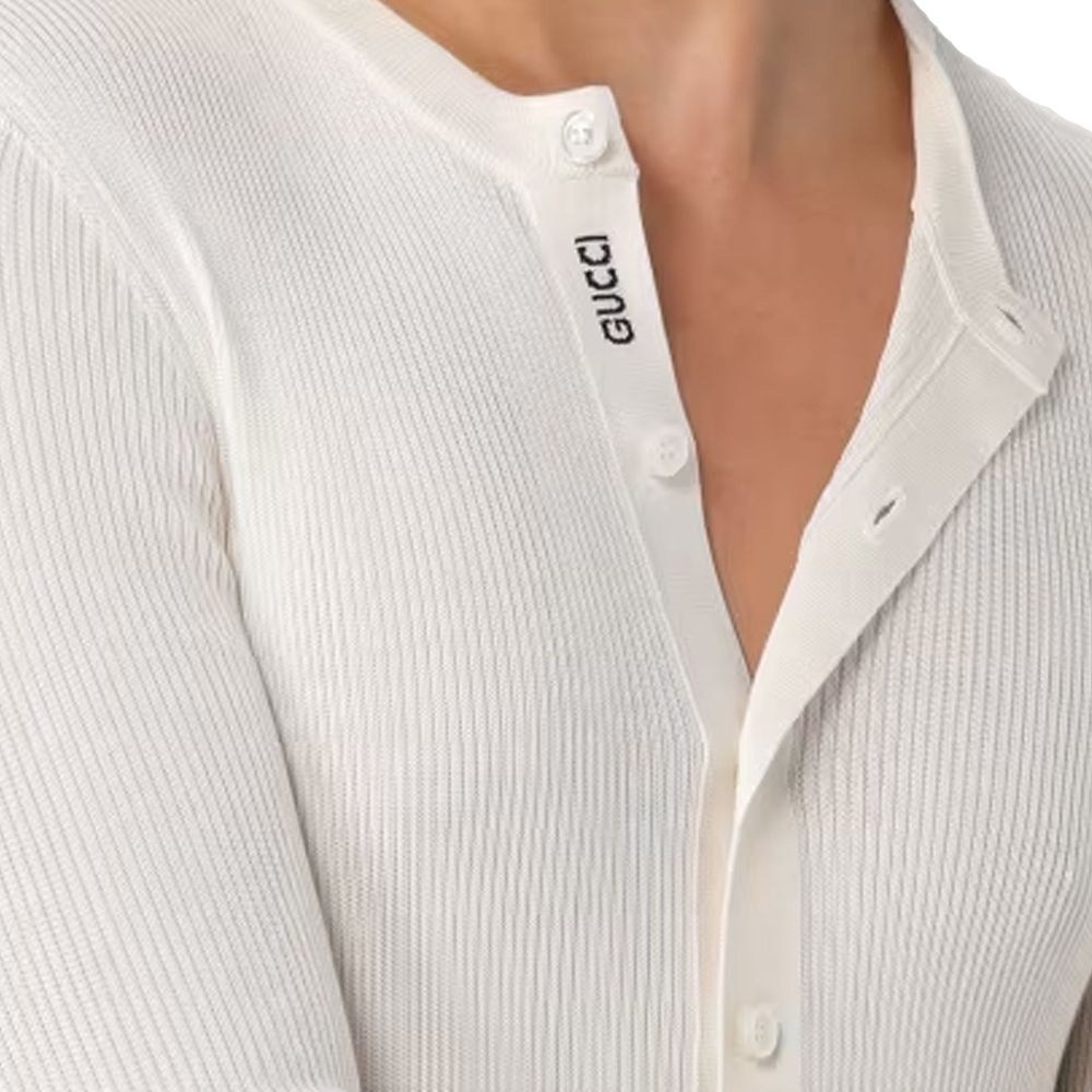 Gucci – Pull en soie avec bandes Web iconiques