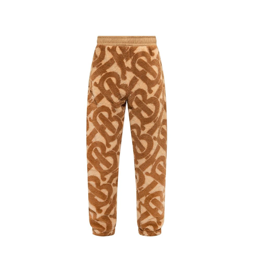 Burberry – pantalon en laine mélangée à motif monogramme