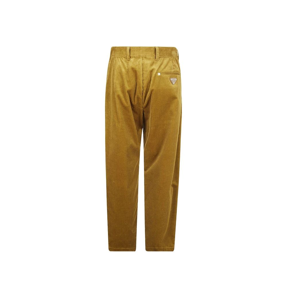 Prada – Pantalon en coton effet velours avec logo triangle