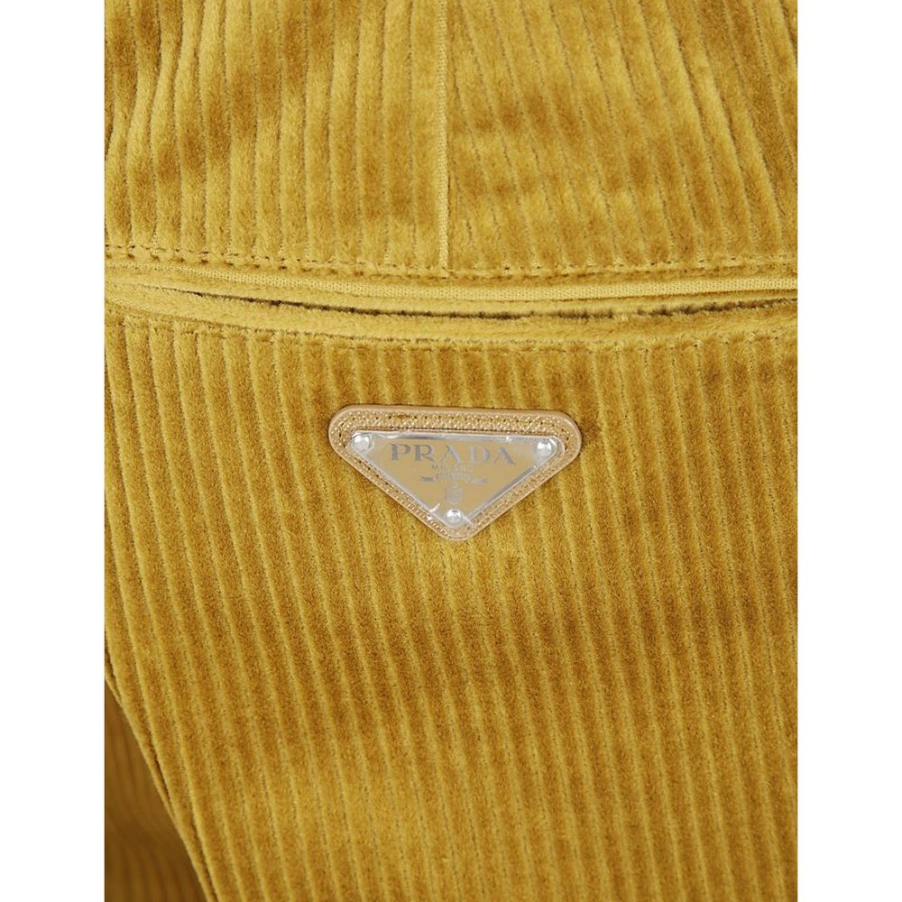 Prada – Pantalon en coton effet velours avec logo triangle