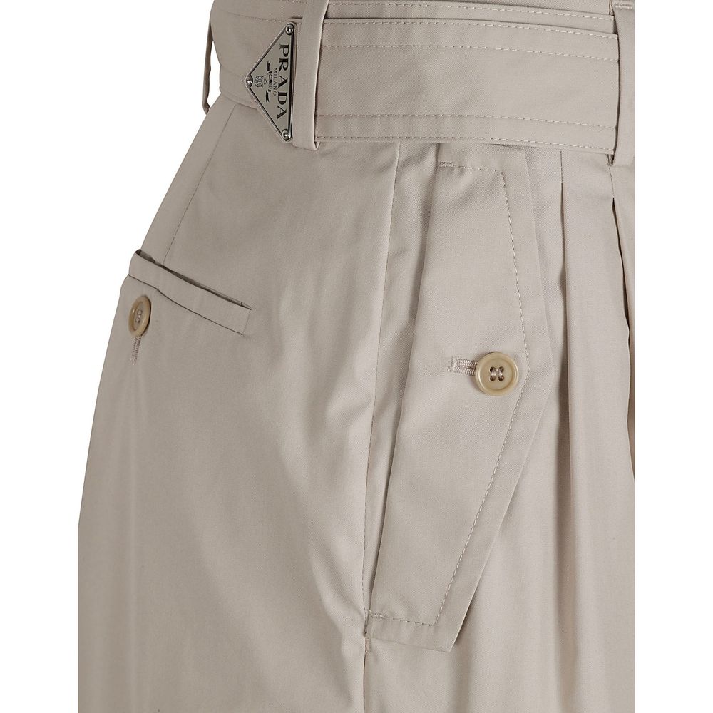 Prada – Pantalon cargo en coton avec plaque logo