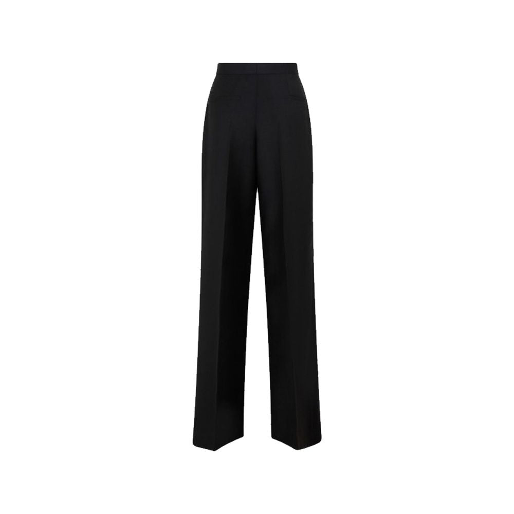 Prada – Pantalon wide-leg en mohair et laine avec logo contrastant