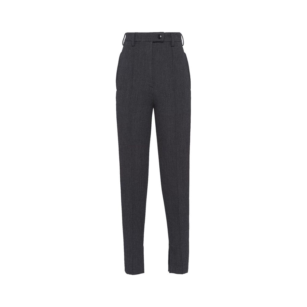Prada – Pantalon taille haute en laine vierge