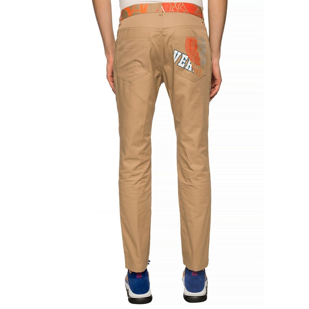Versace – Jean en coton avec logo contrastant