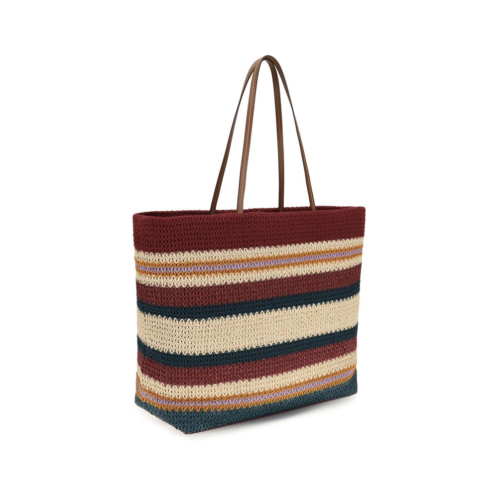 Miu Miu – Tote bag en raphia tressé avec logo brodé