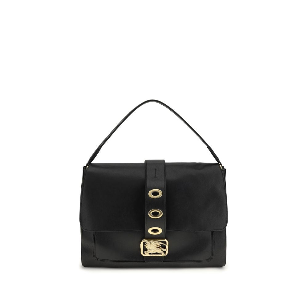 Burberry — Sac Rider medium en cuir noir avec fermeture à boucle
