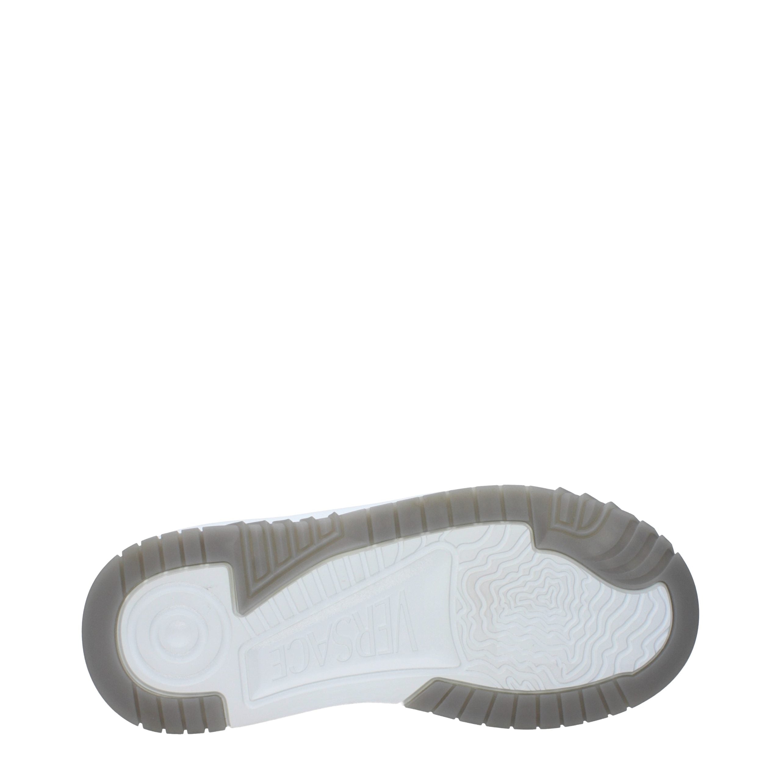 Versace – Sneakers en cuir gris effet vintage