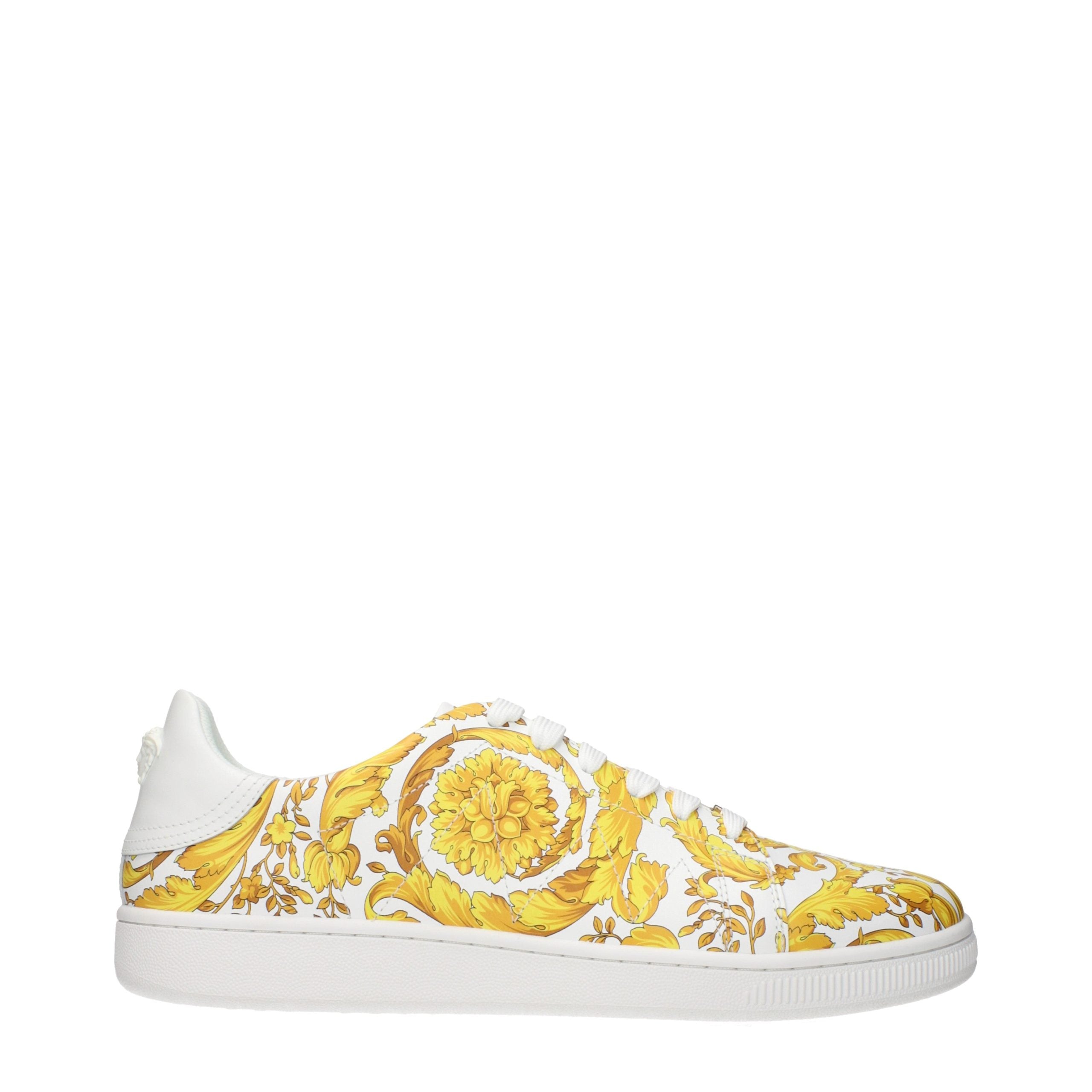 Versace – Sneakers en cuir blanc avec logo frontal