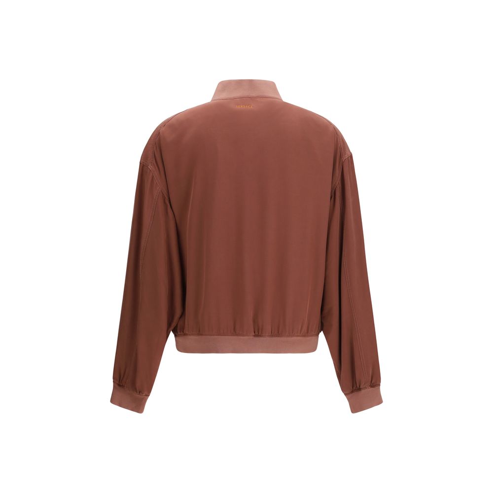 Versace – Bomber en soie bordeaux