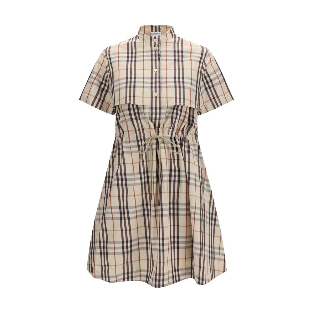 Burberry – Robe en coton Check avec détails rainwear