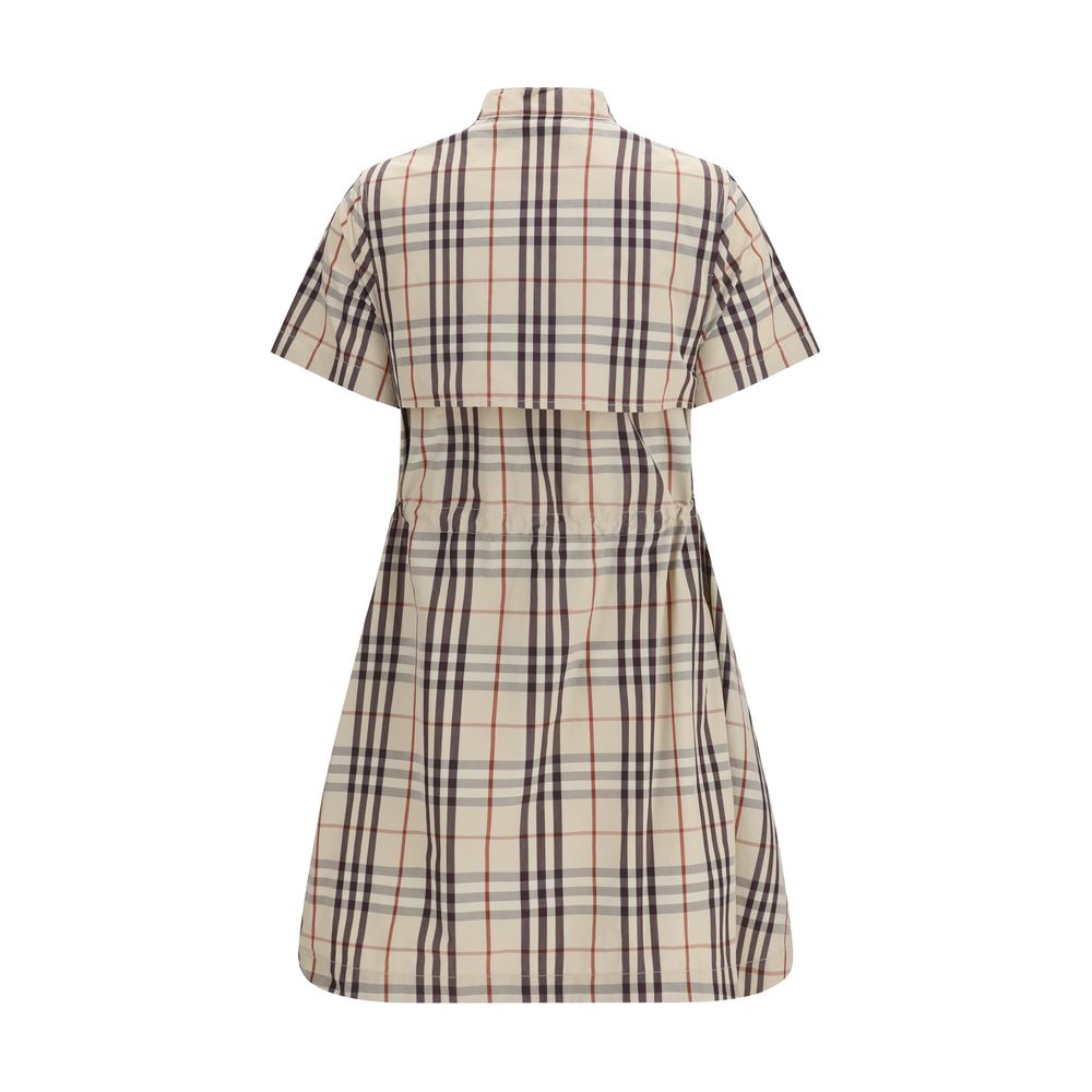 Burberry – Robe en coton Check avec détails rainwear