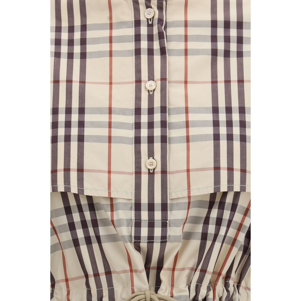 Burberry – Robe Check en coton avec détails inspirés du rainwear