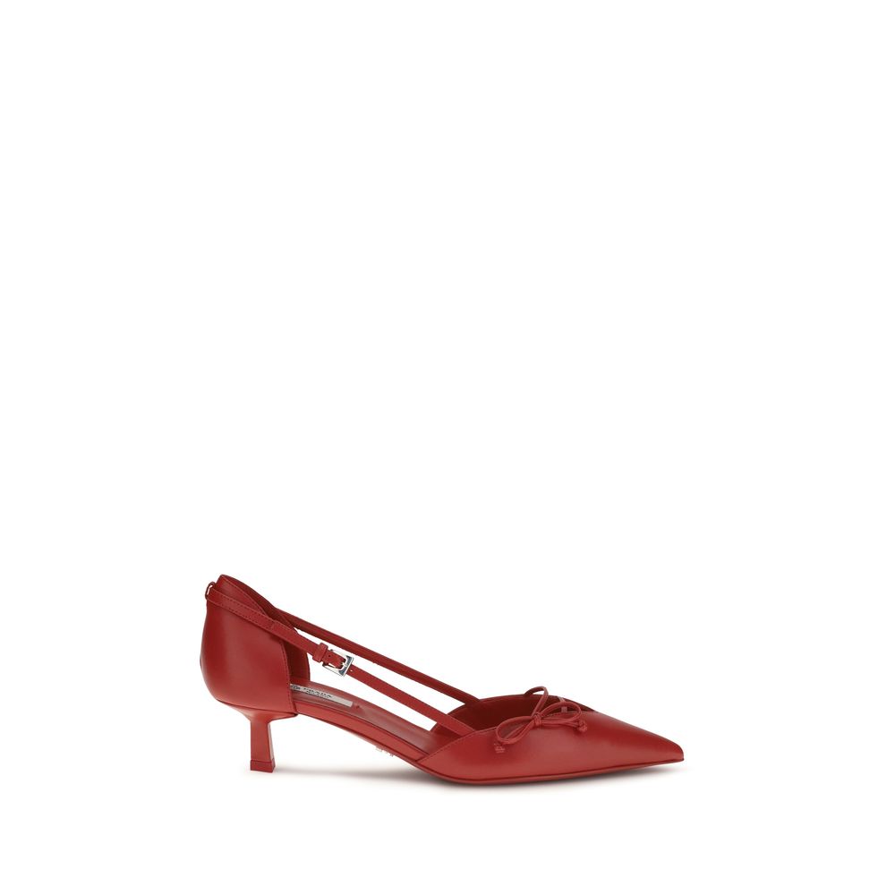 Prada – Escarpins side-cut en cuir avec détail nœud