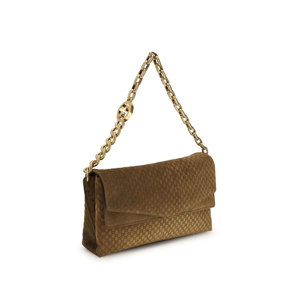 Gucci – Sac porté épaule en daim GG embossé (grand format)