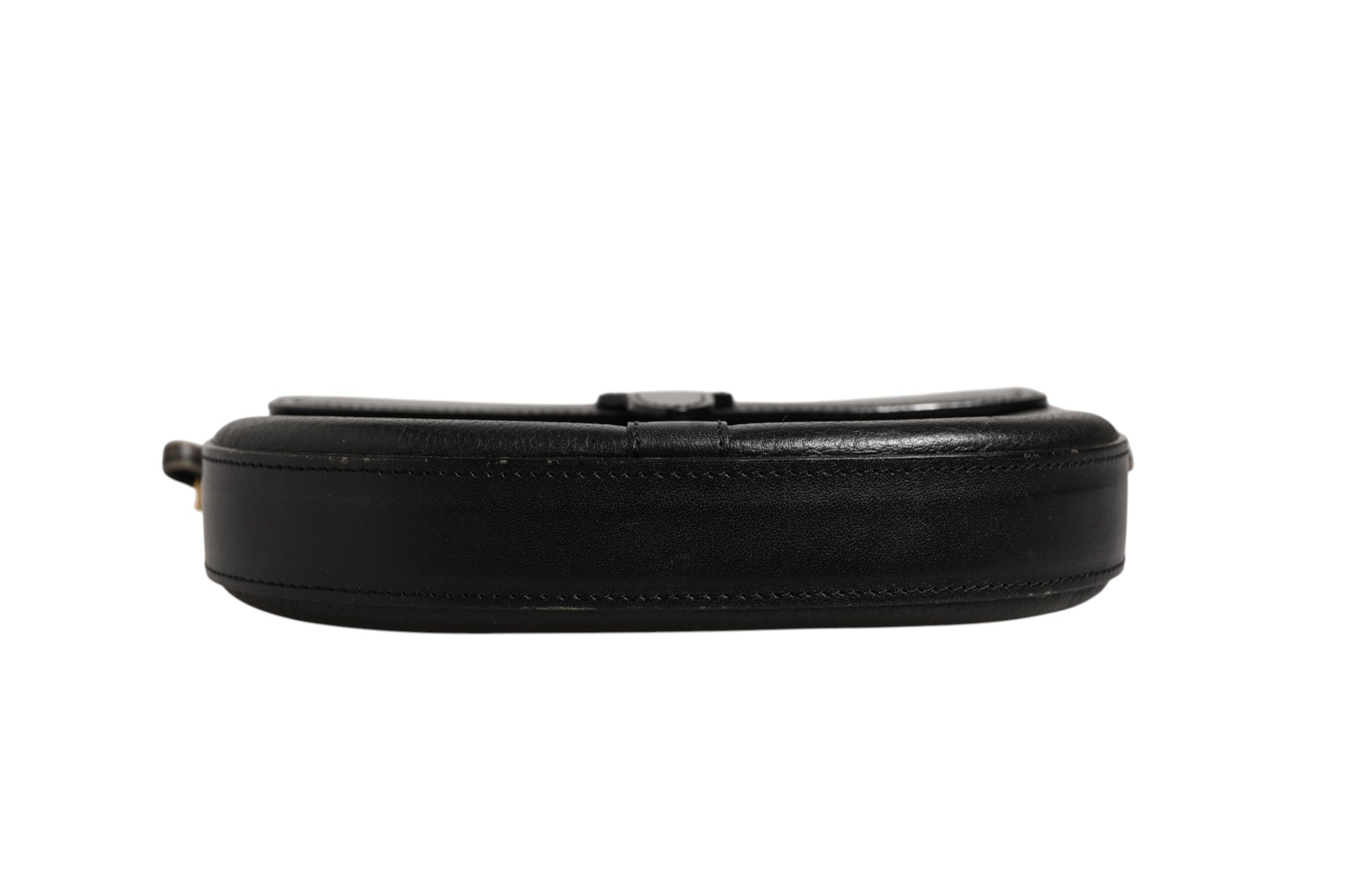 Sac crossbody en cuir noir et doré avec logo