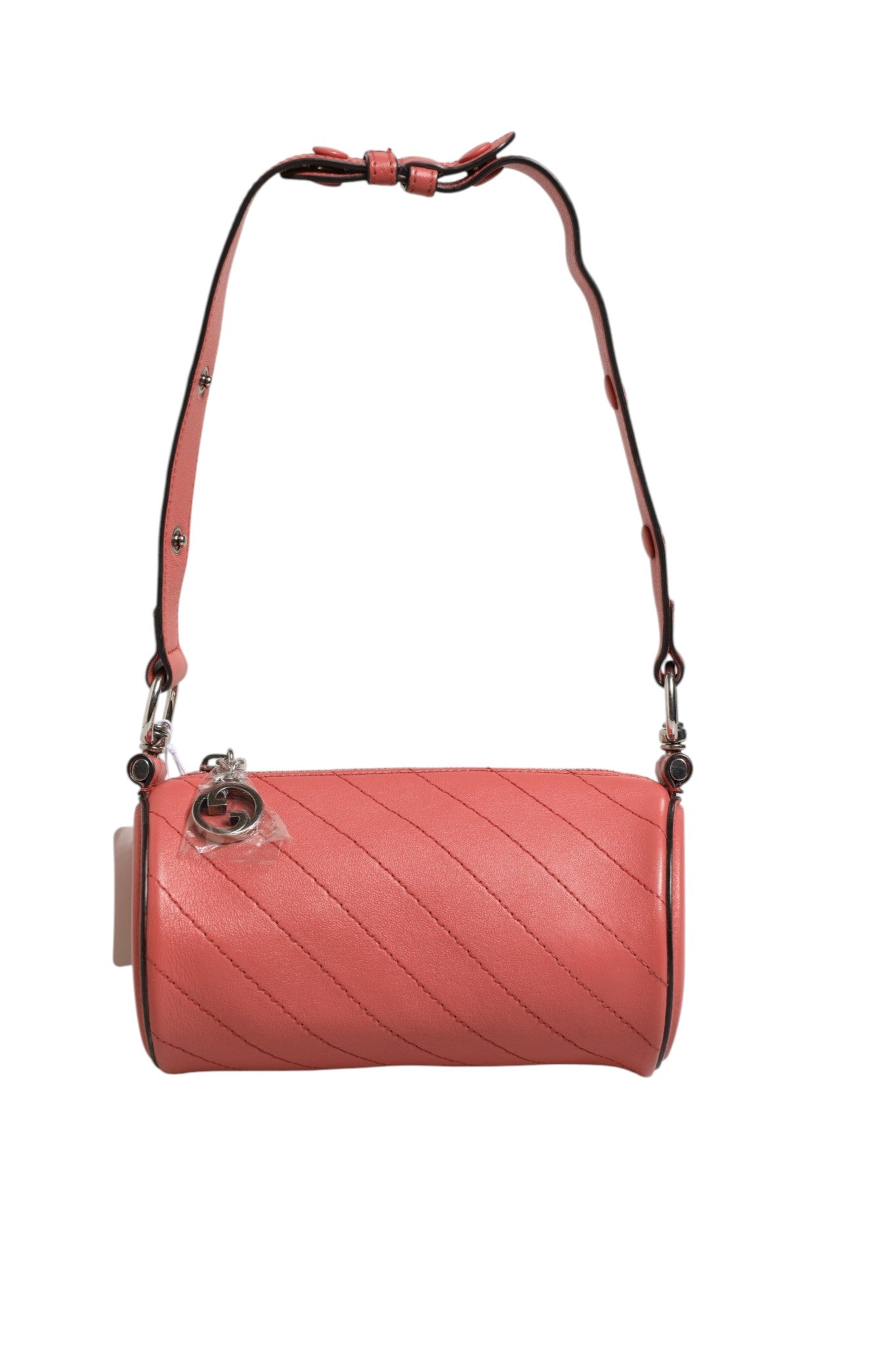 Sac porté épaule Blondie Mini en cuir rose