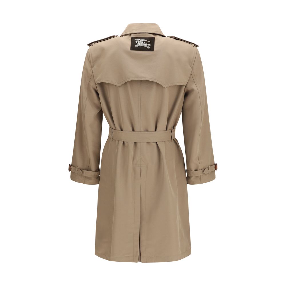 Burberry – Trench ceinturé double boutonnage en mélange soie et coton