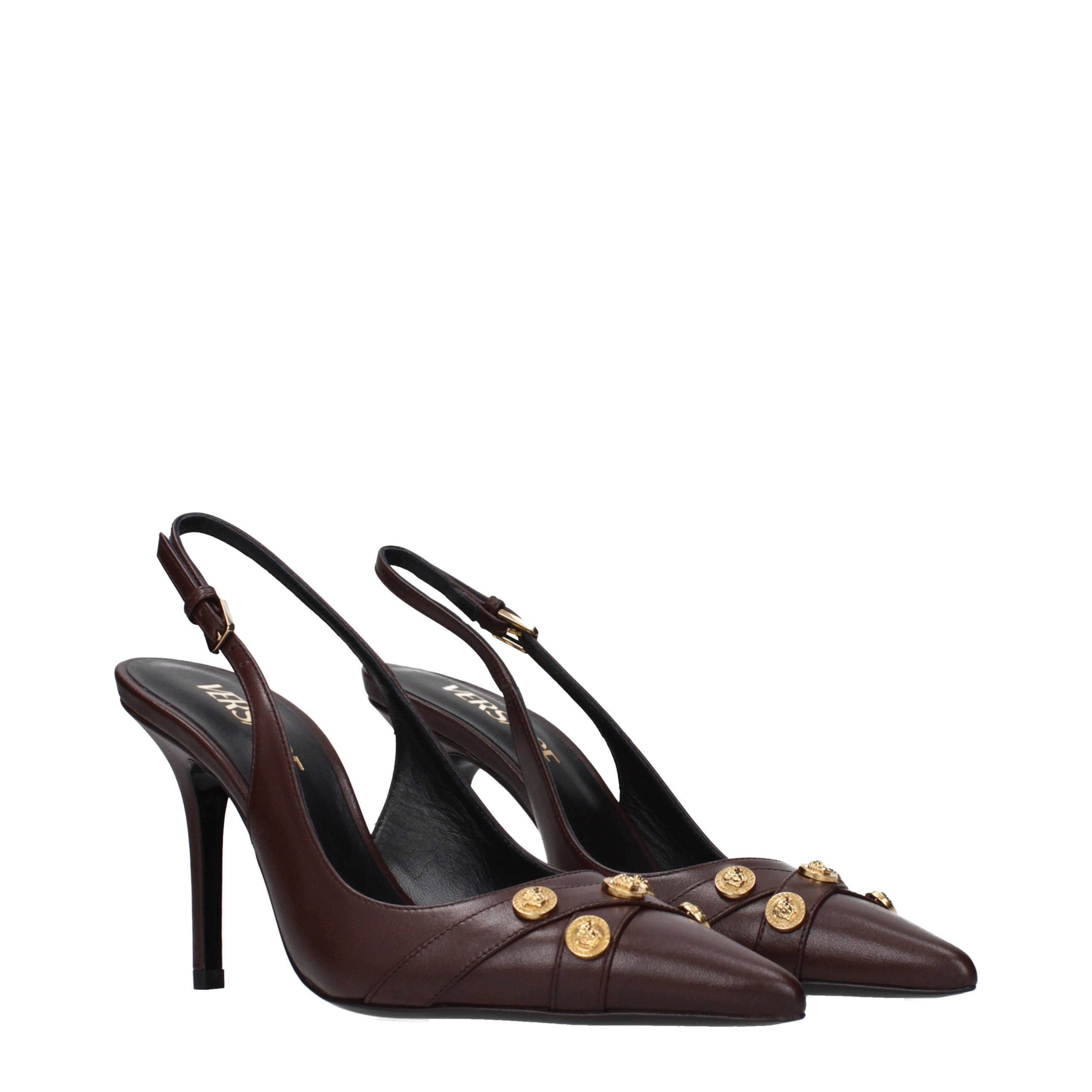 Versace – Sandales en cuir avec signature Medusa