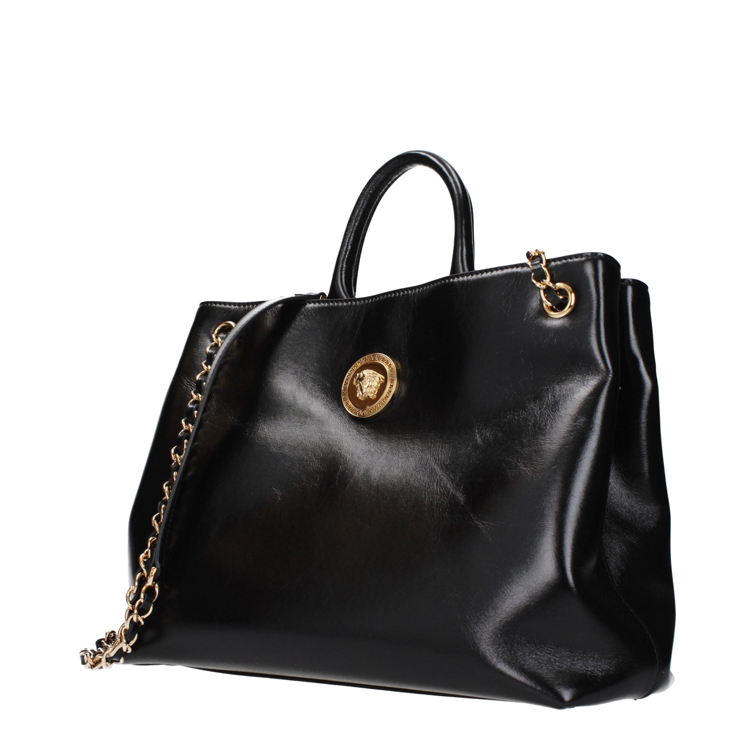 Versace – Sac à main en cuir noir effet vieilli