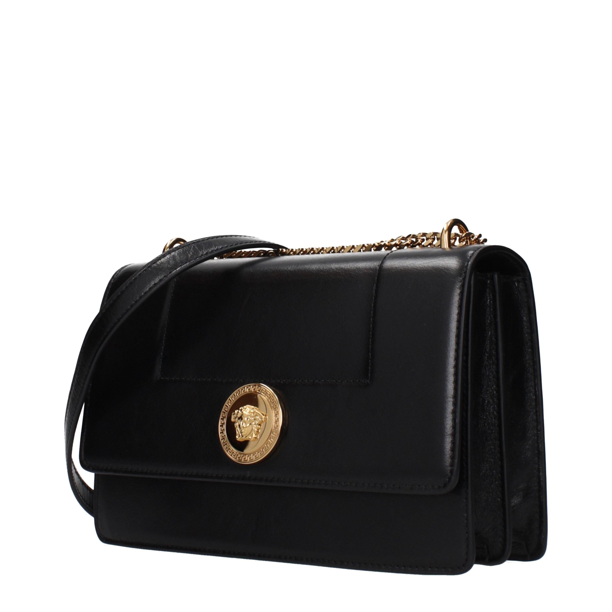 Versace – Sac crossbody en cuir noir effet vintage