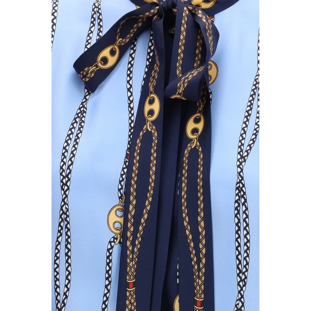 Gucci – Chemise en soie imprimée avec col classique