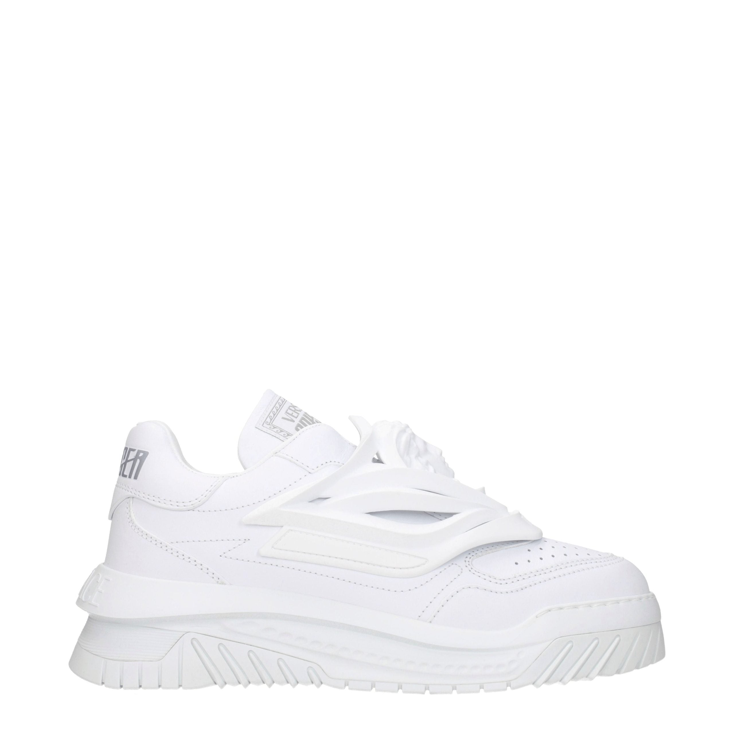 Versace – Sneakers en cuir blanc Sporty Glam