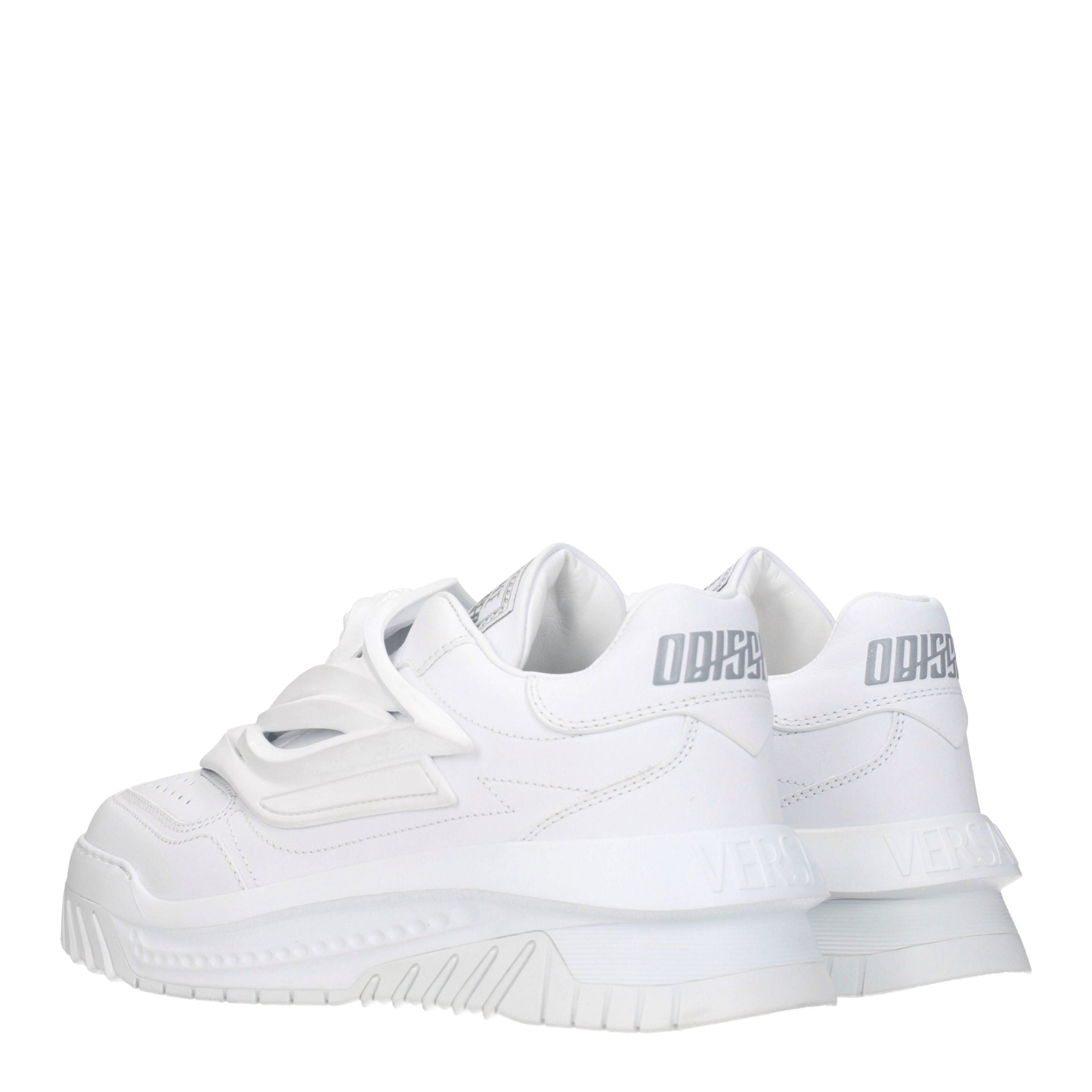 Versace – Sneakers en cuir blanc Sporty Glam