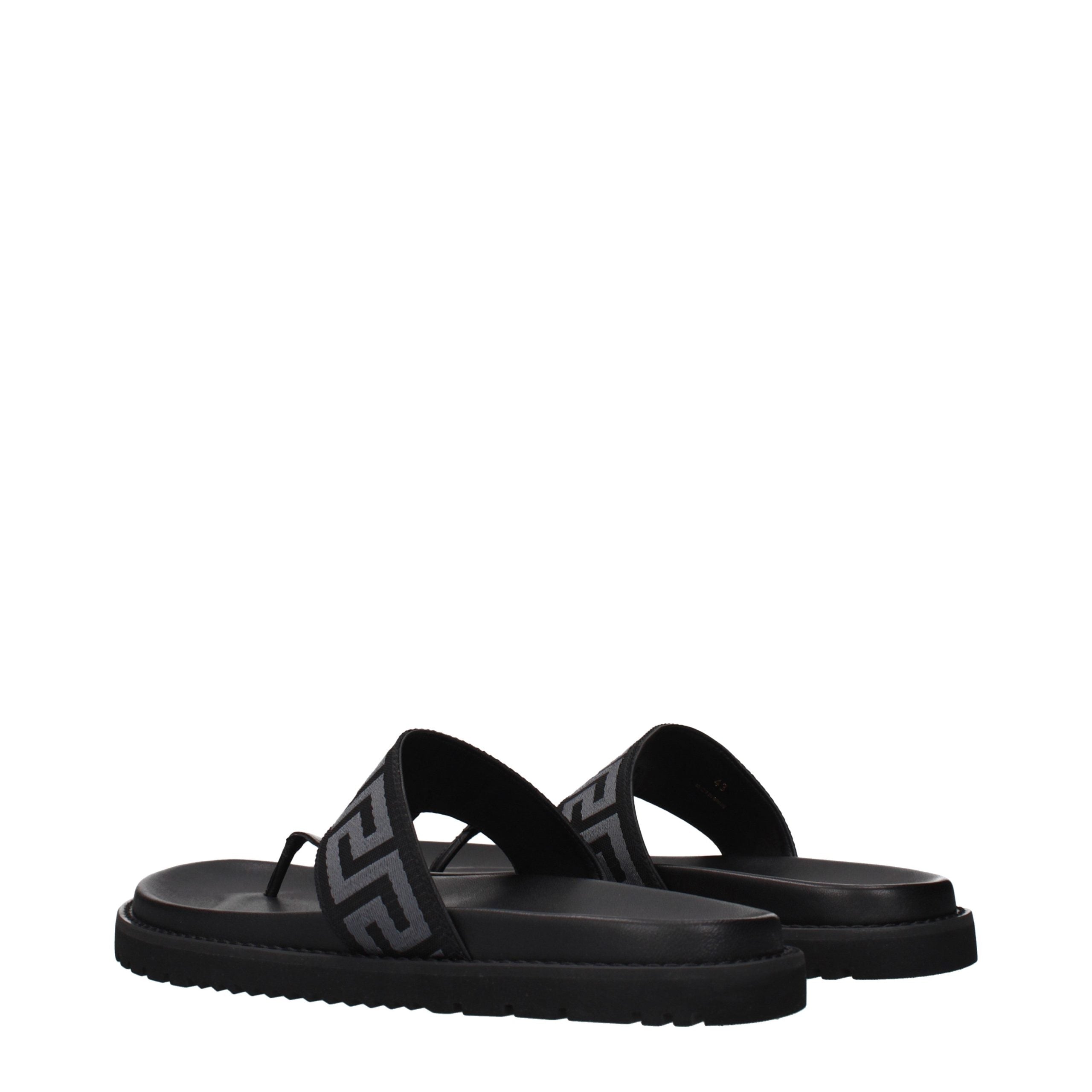 Versace – Tongs en tissu noir